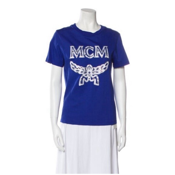 MCM Tops - MCM graphic print blue unisex tee sz M